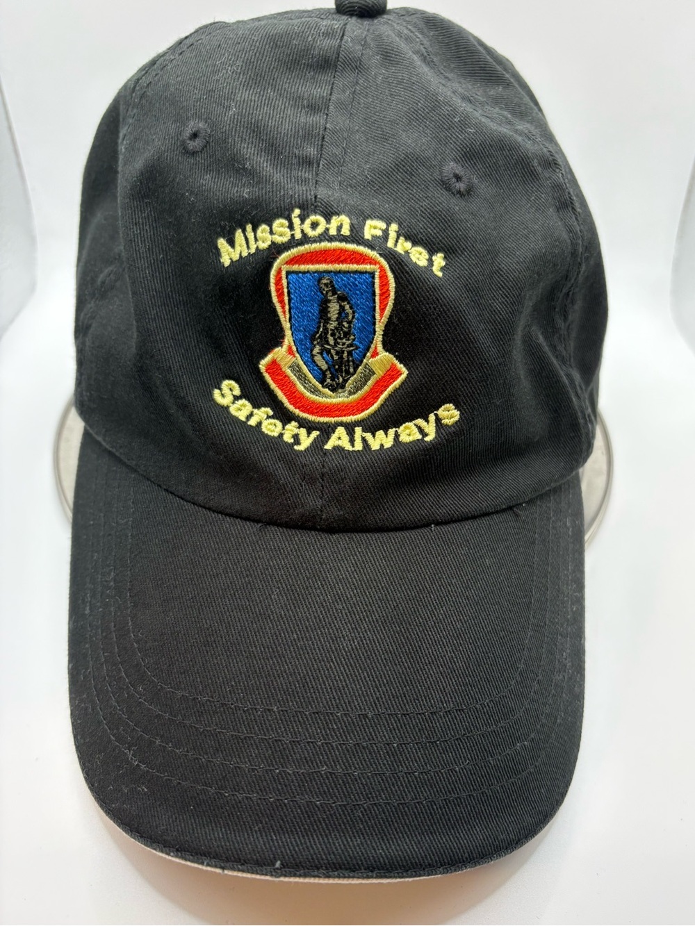 Mission First Safety Always Black Adjustable Military Dad Hat Cap